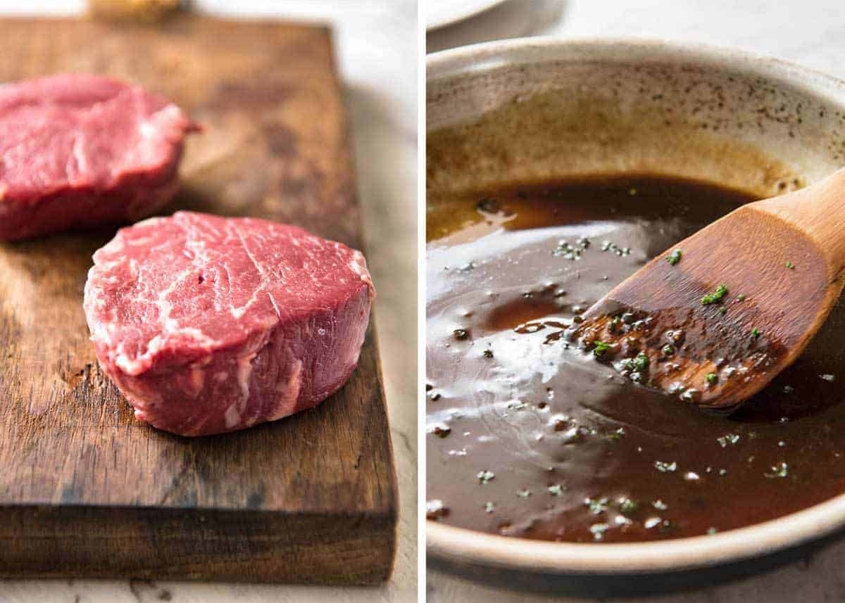 Simple yet stunning Asian Steak with a sauce inspired by the great Tetsuya! All you need is 15 minutes, soy sauce, mirin, sake or sherry, butter, garlic and ginger. Amazing! www.recipetineats.com