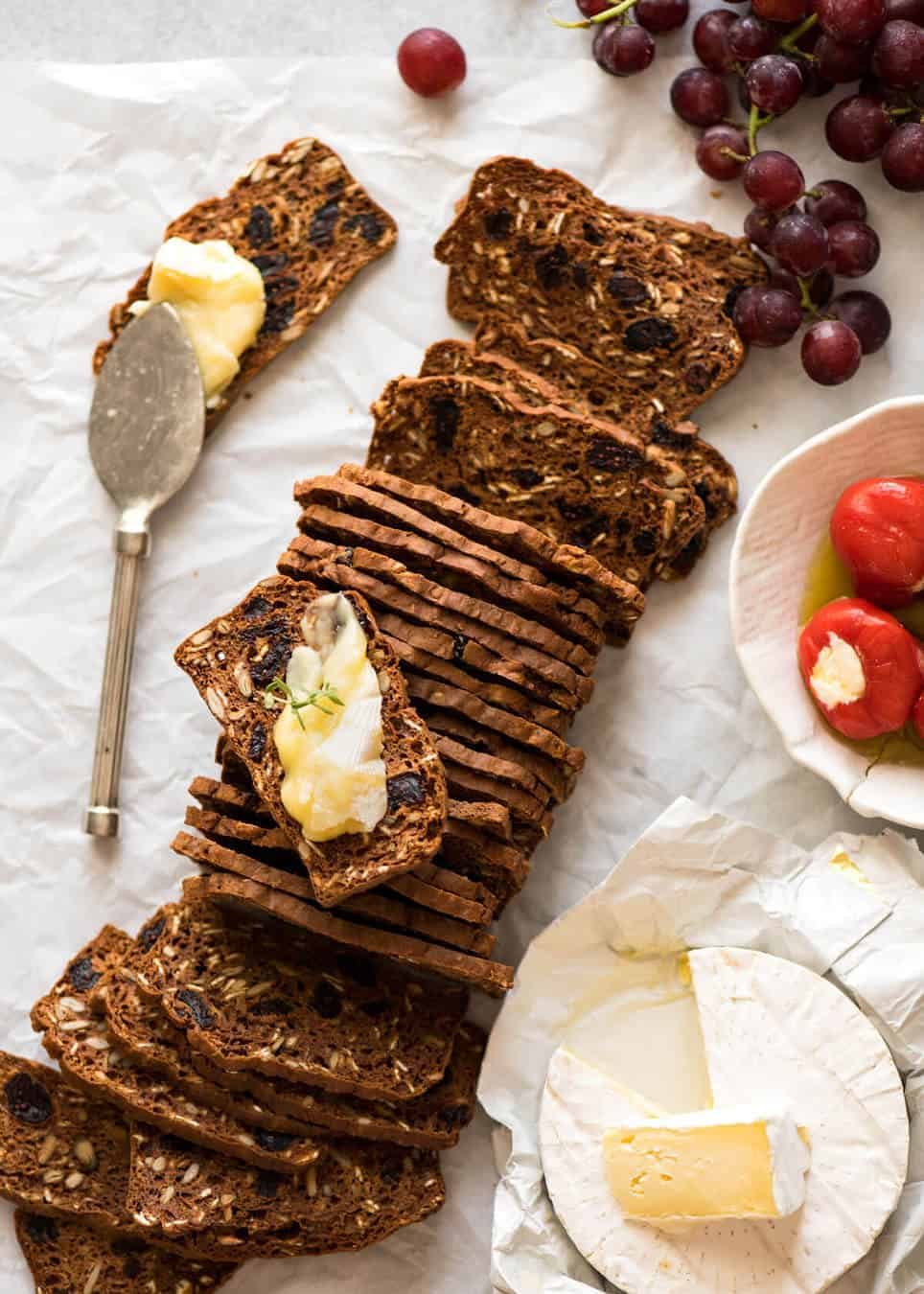 Homemade Gourmet Crackers with Cranberries - simple to make, tastes way better and costs less than 20% that buying these at gourmet stores! Fantastic crackers for creamy cheeses, especially blue cheese. recipetineats.com