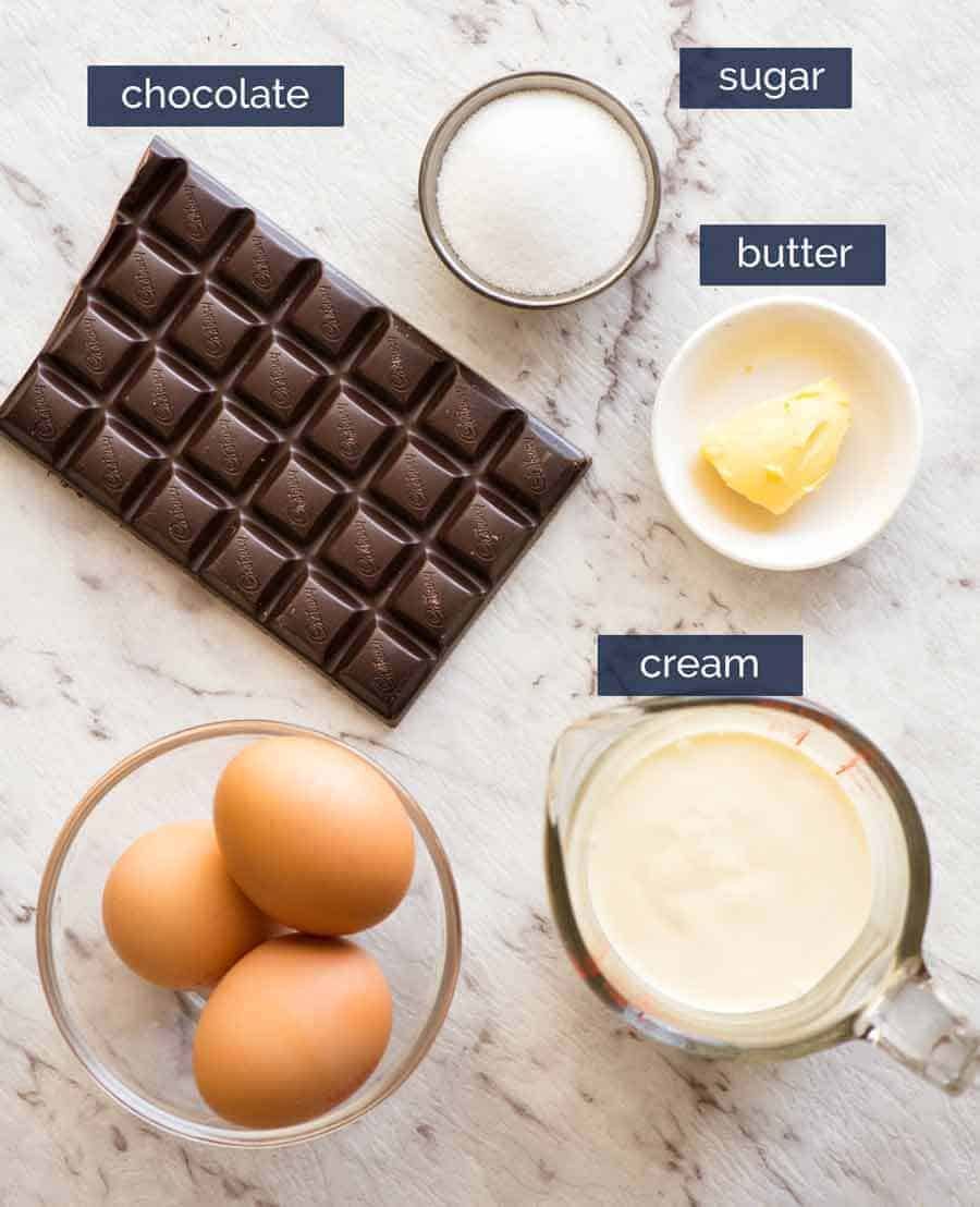 What goes in chocolate mousse? Just FIVE ingredients!