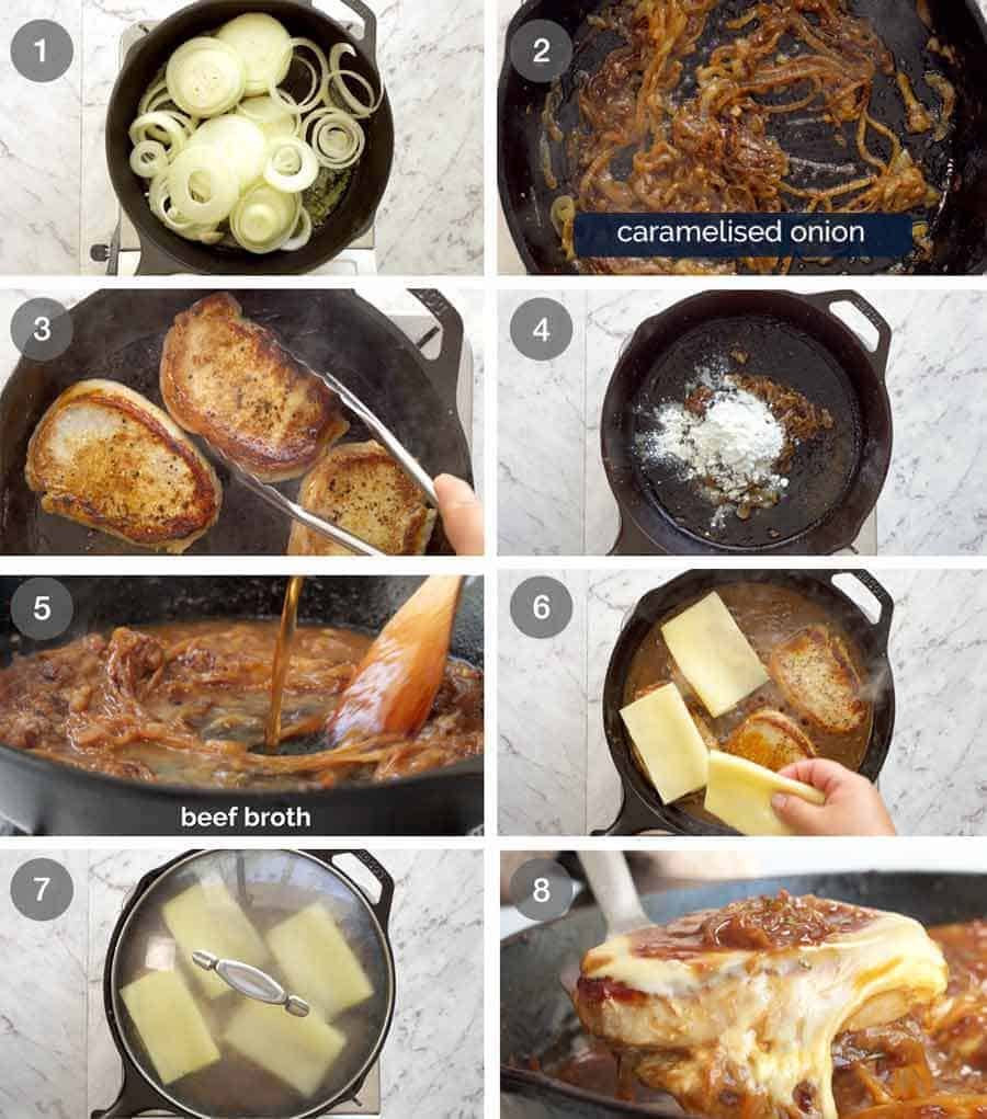 How to make French Onion Smothered Pork Chops