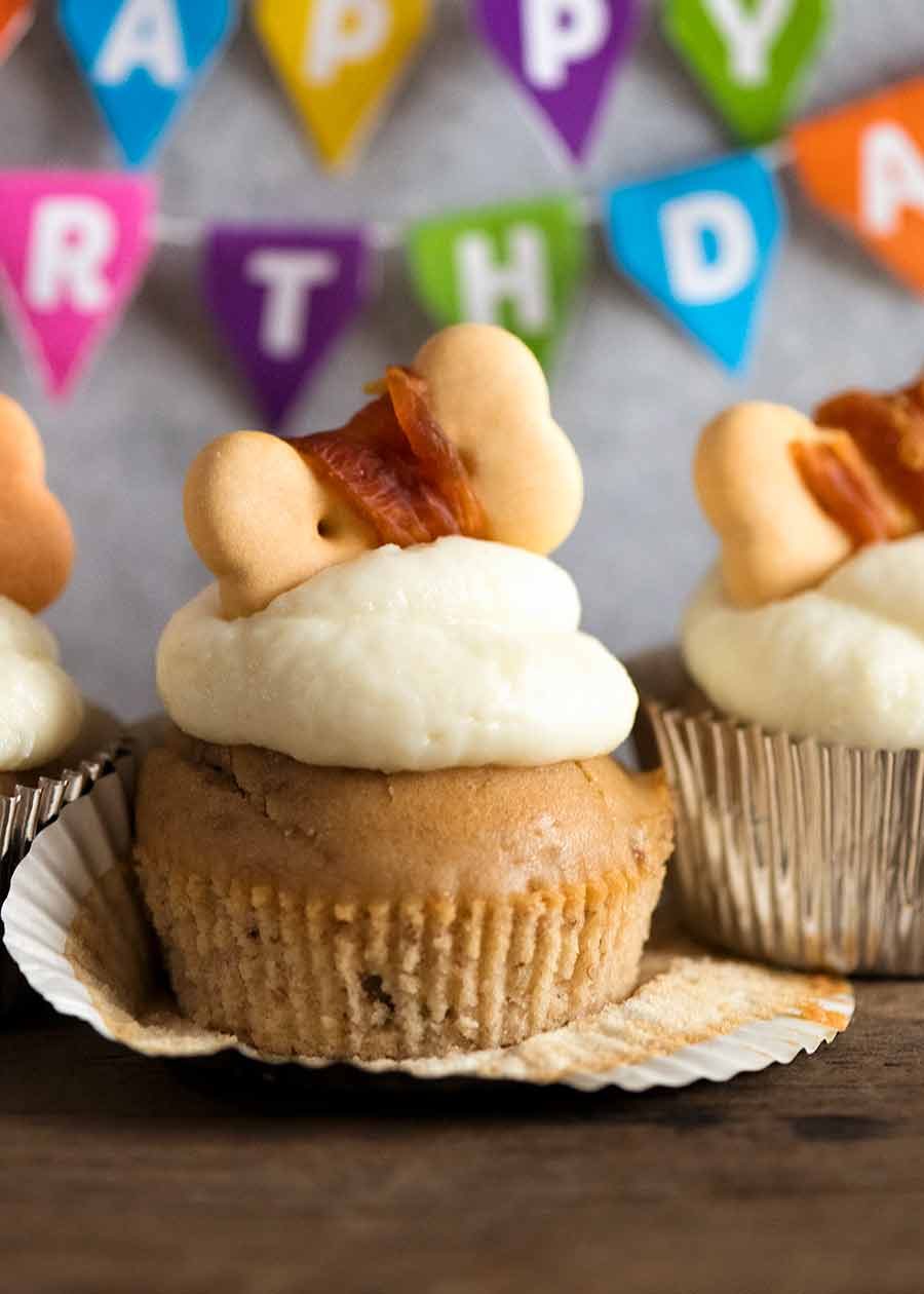 Close up of pupcakes