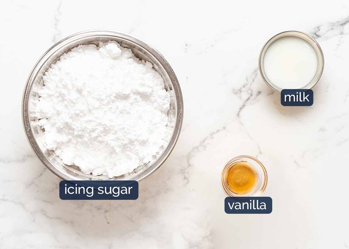Ingredients for vanilla glaze