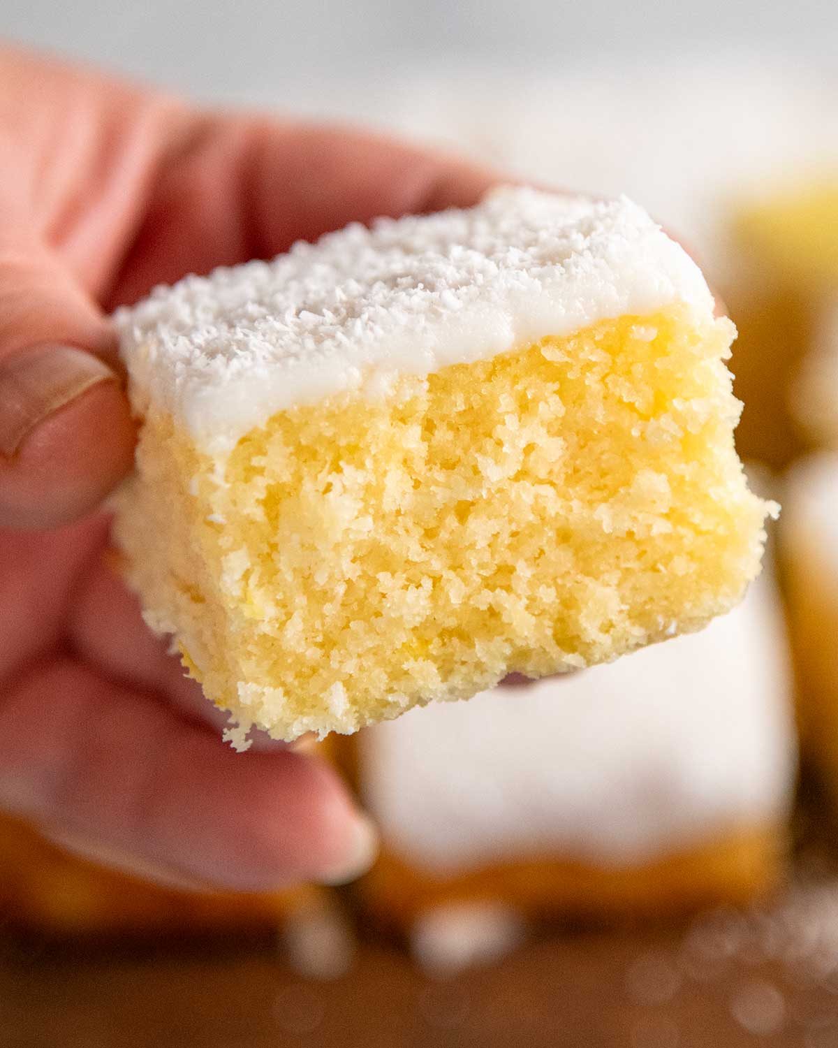 Lemon Coconut Cake Slice
